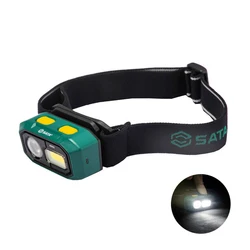 Mini LED Headlamp Motion Sensor Camping Fishing Lantern USB Rechargeable Headlight with With Power Prompt Function
