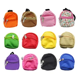 1PC 8*7cm Doll Cute Backpacks Miniature Zipper School Bags Rucksack Travel Case Keychain Haversack Child Gift Decor Accessory