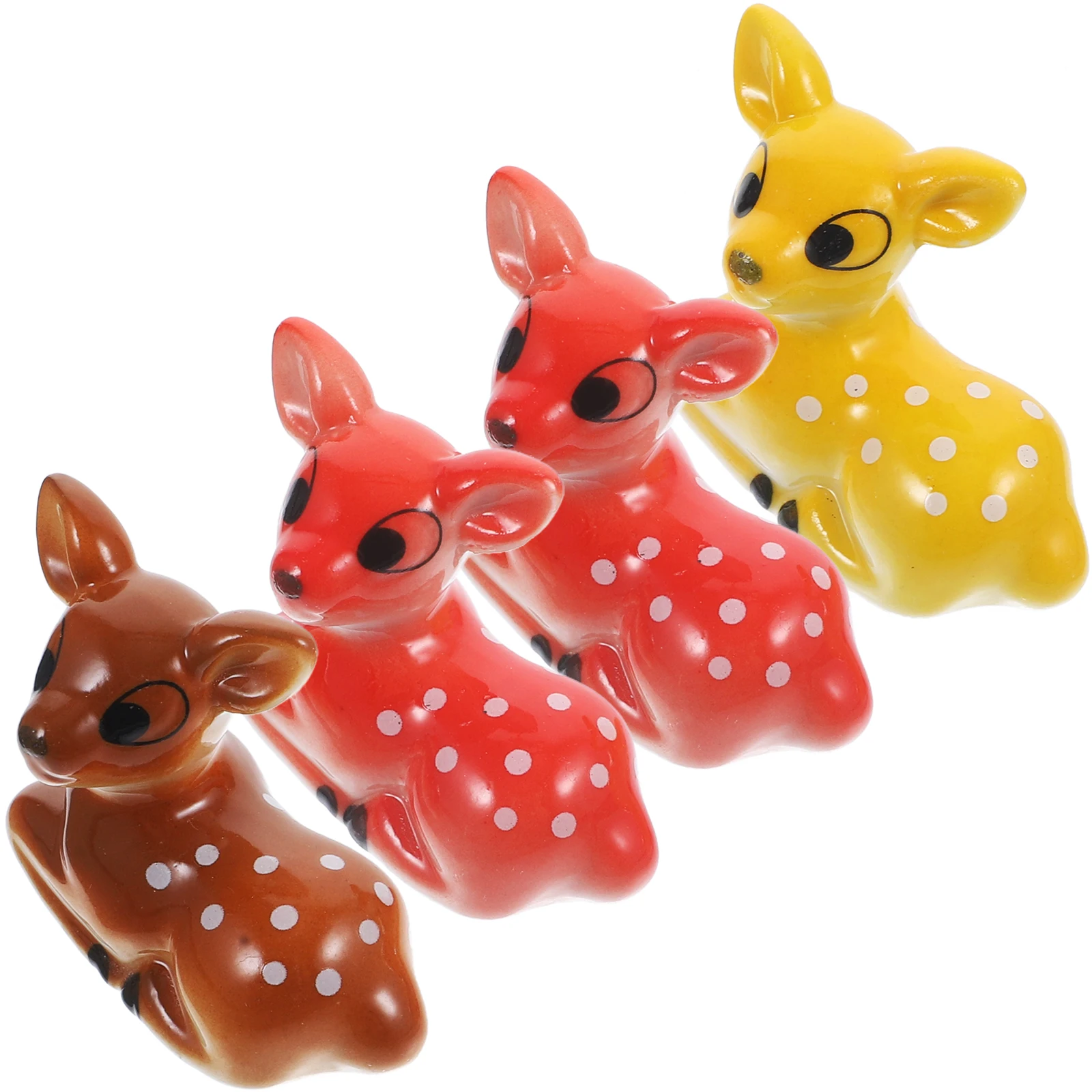 

4Pcs Deer Shape Chopstick Rest Ceramic Holder Sika Deer Tableware Organizer Chopsticks Spoon Fork Support Kitchen Accessory