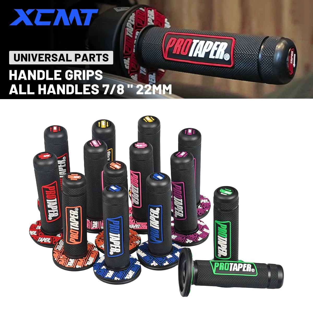 Motorcycle Handle Bar Motocross Handle Grips Rubber Gel Hand Handlebar Grips 7/8