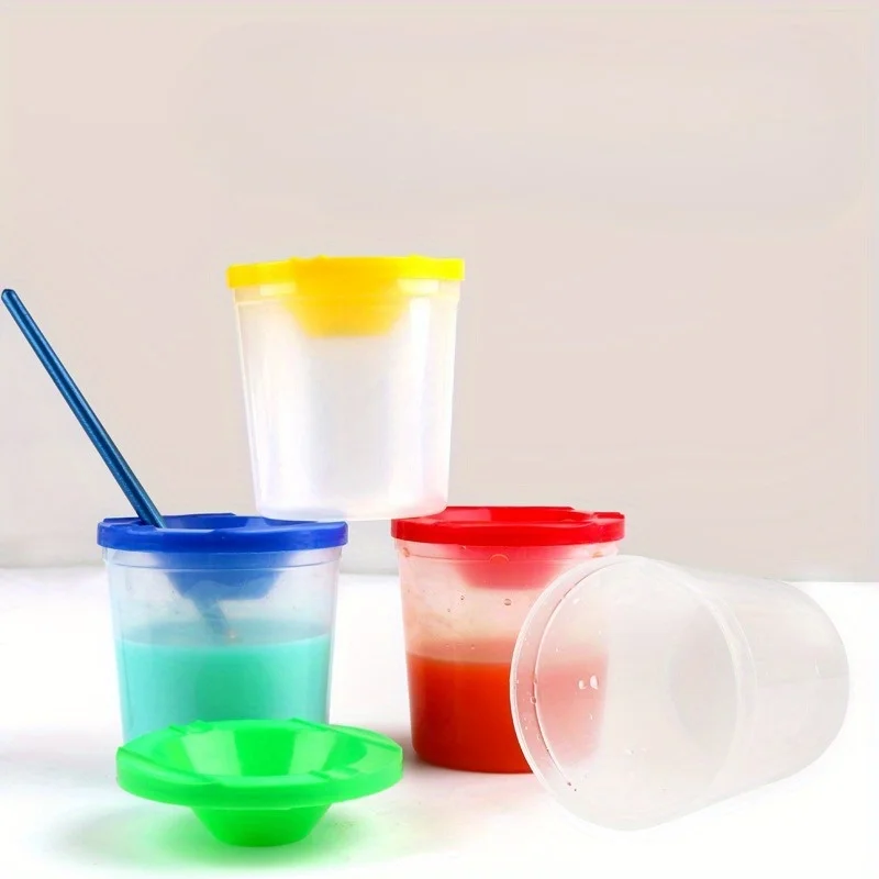 4pcs Children's Painting Pen Wash Cup DIY Art Graffiti Paint Pen Wash Bucket Watercolor Gouache Diy Nail Brush Pen Wash Cup