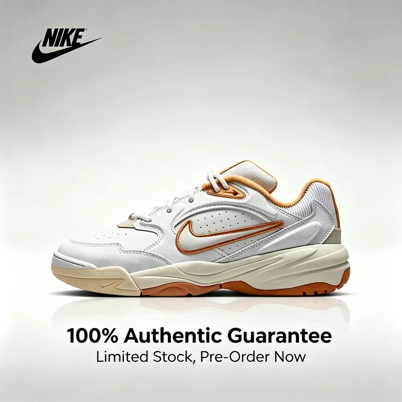 Nike A.C.E. Comfortable and Versatile, Non-Slip and Durable, Low-Top Casual Running Shoes for Women, White and Yellow FV2485-107