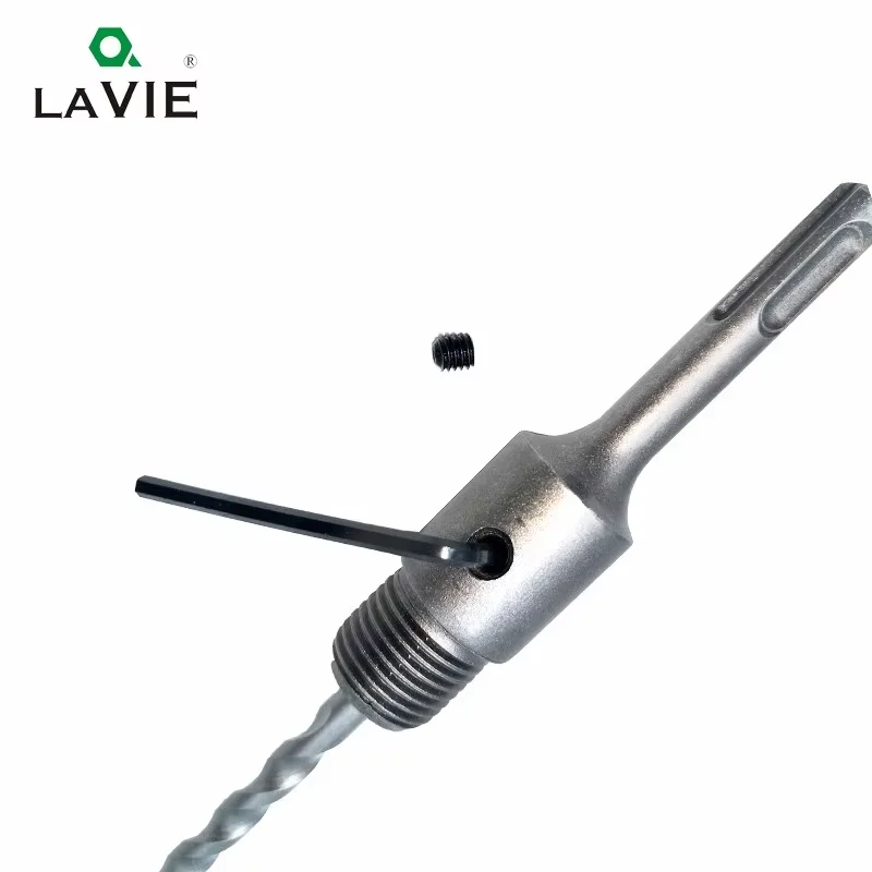 LAVIE 1-teiliger Verlängerungsadapter von M22 auf SDS Plus/vierkantiger Hohlstabschaft für elektrische Bohrhammer mit TCT-Spitze für Wandlochsägen