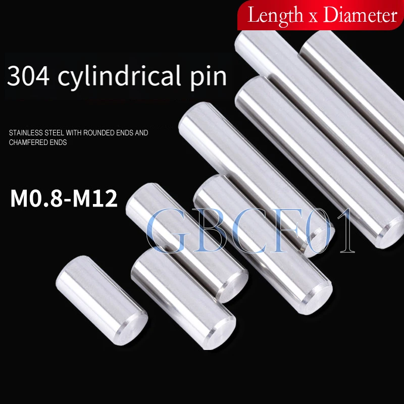 304 Stainless Steel Dowel Pin Cylindrical Pin Locating Pin Solid Fixing Pin M0.8 M1 M1.4 M1.5 M1.6 M1.8 M2 M3 M4 M5 M8 M10 M12mm