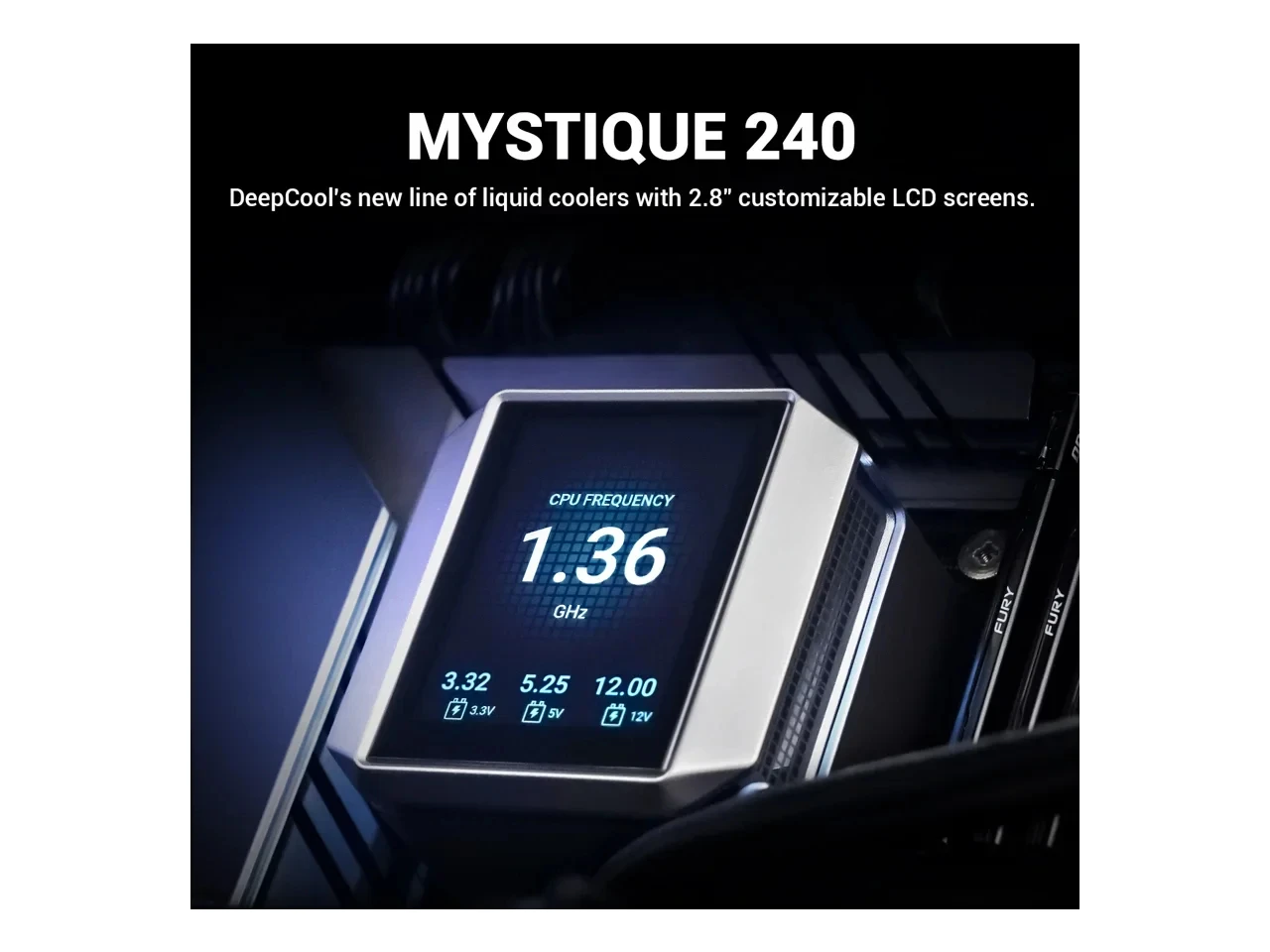 DeepCool MYSTIQUE 240 LCD Liquid Cooler 240mm 5th Gen Pump 3400RPM AIO 2.8" - Image 5