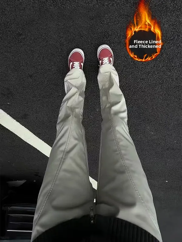 

Мужские зимние уличные брюки-карго с флисовой подкладкой в американском стиле, прямые, слегка расклешенные, спортивные, для походов