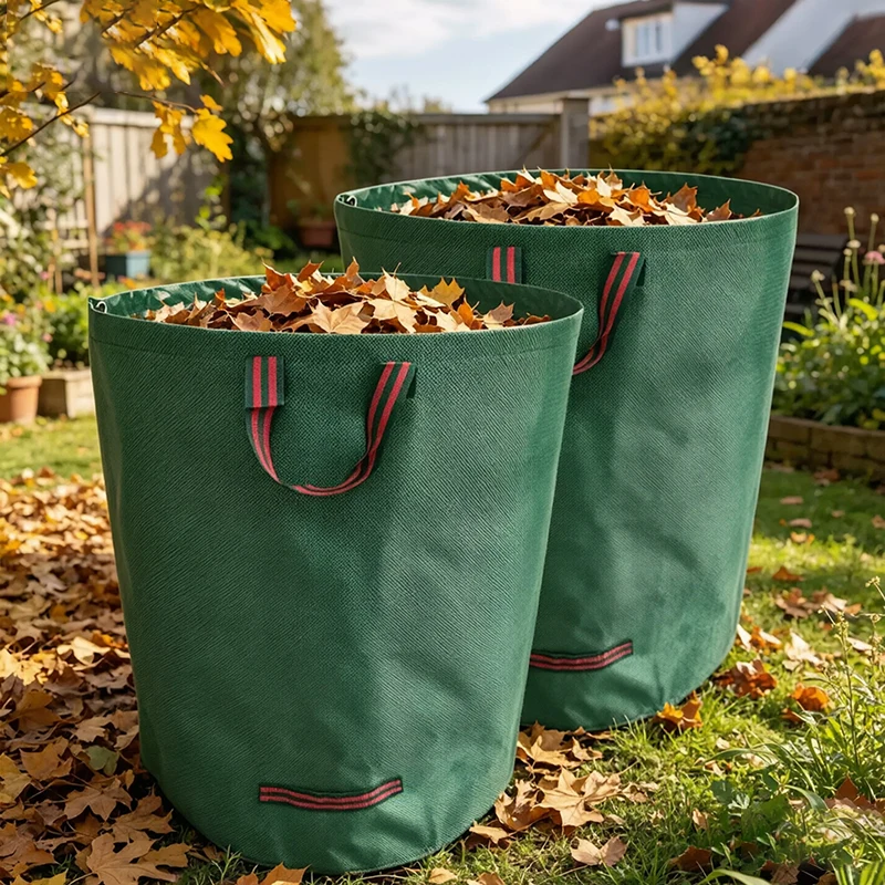 Large Capacity Foldable Garden Leaf Collection Bag Tear‑Resistant Fabric Sack For Yard Lawn Fallen Leaves Weeds Branches Storage