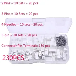 230 Pieces 2/3/4/5p Male and Female Pin Terminal Kit Housing Pin Header XH-2.54 4Value Connectors Adaptor