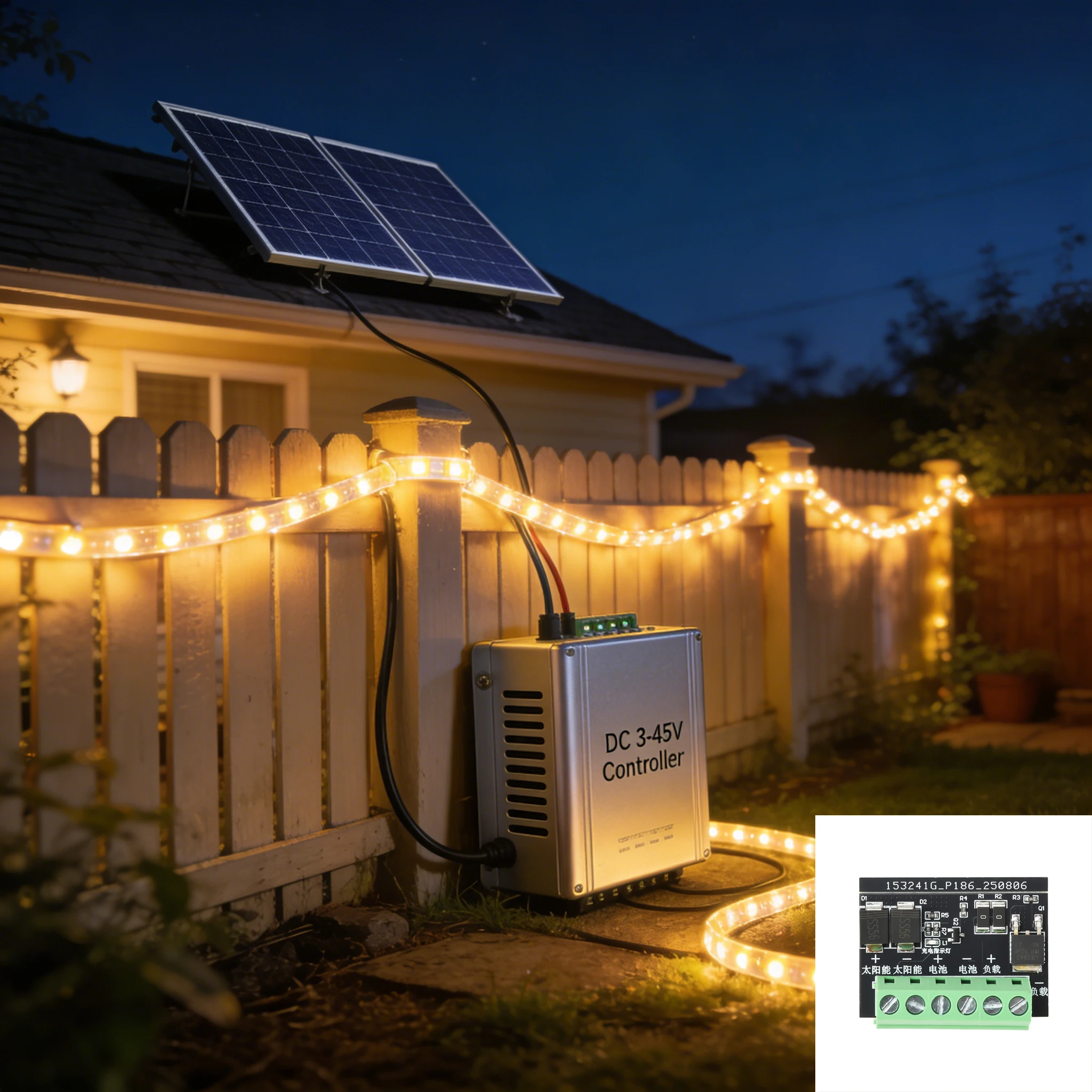 

DC 3-45V Solar Street Light Control Circuit Board LED Light Fully Automatic Drive Board Light Switch Solar Charging Controller