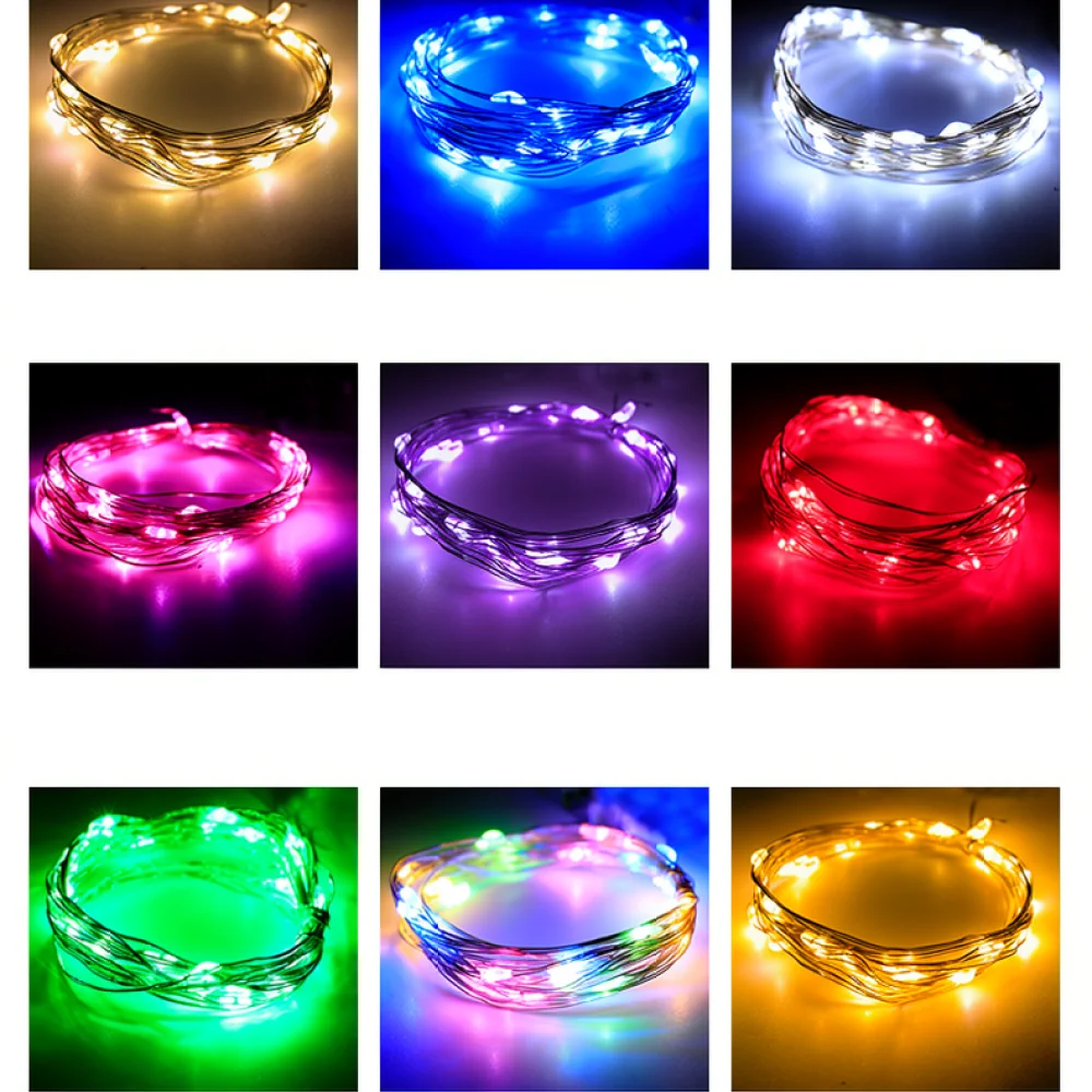 Copper Wire LED String Light USB Operated Remote Control Decorative Lamp For Christmas Festival Wedding Garden Home Decor
