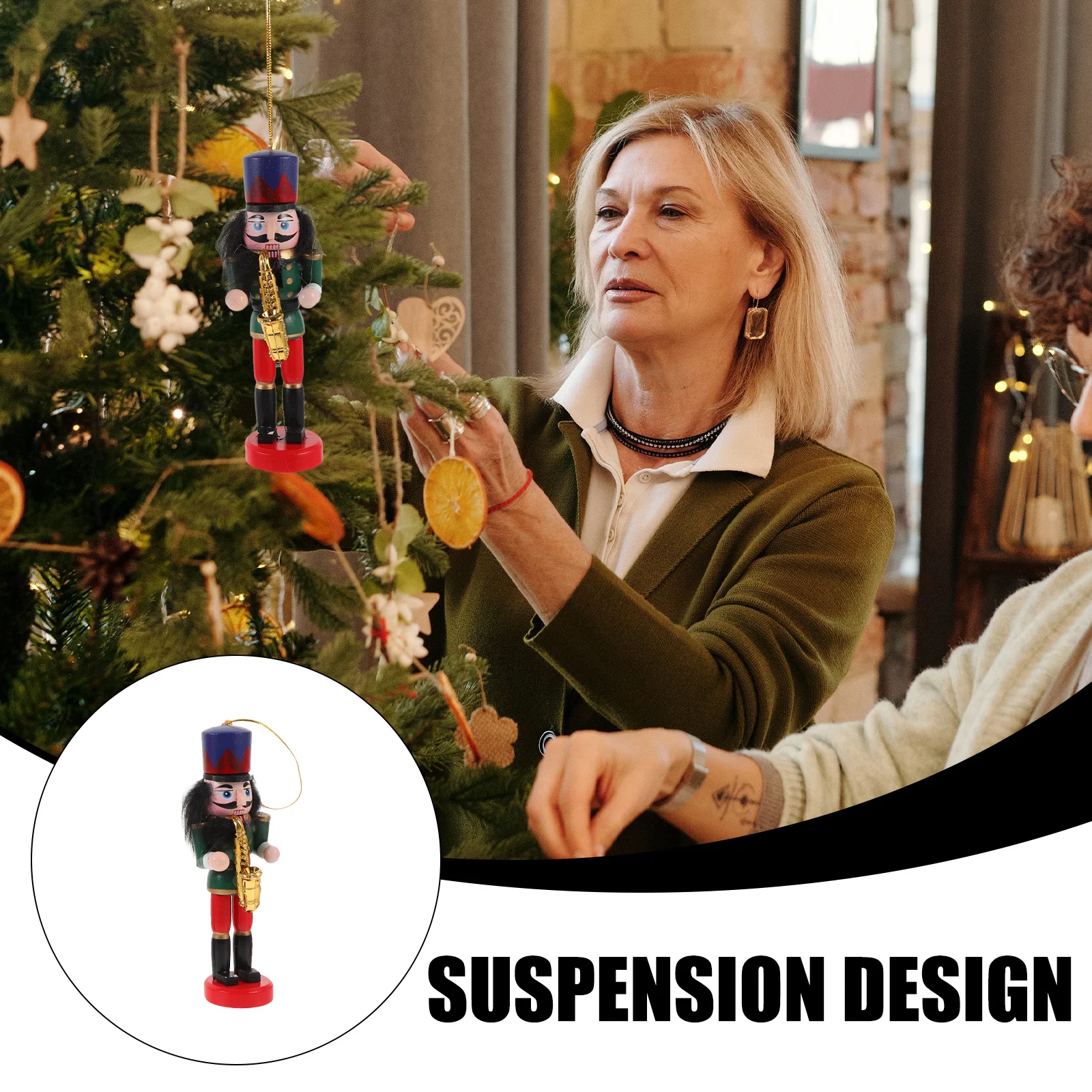 

5Pcs Fine Craftsmanship Wooden Nutcrackers Perfect Gift for Kids Festival Tabletop Christmas Decoration Christmas Decoration