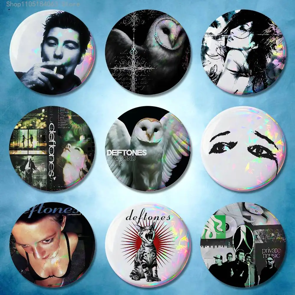 

D-Deftones Badges Button Round Creative Pin Brooch Badge Bag Decor Accessories Fans Collect Friends Gifts