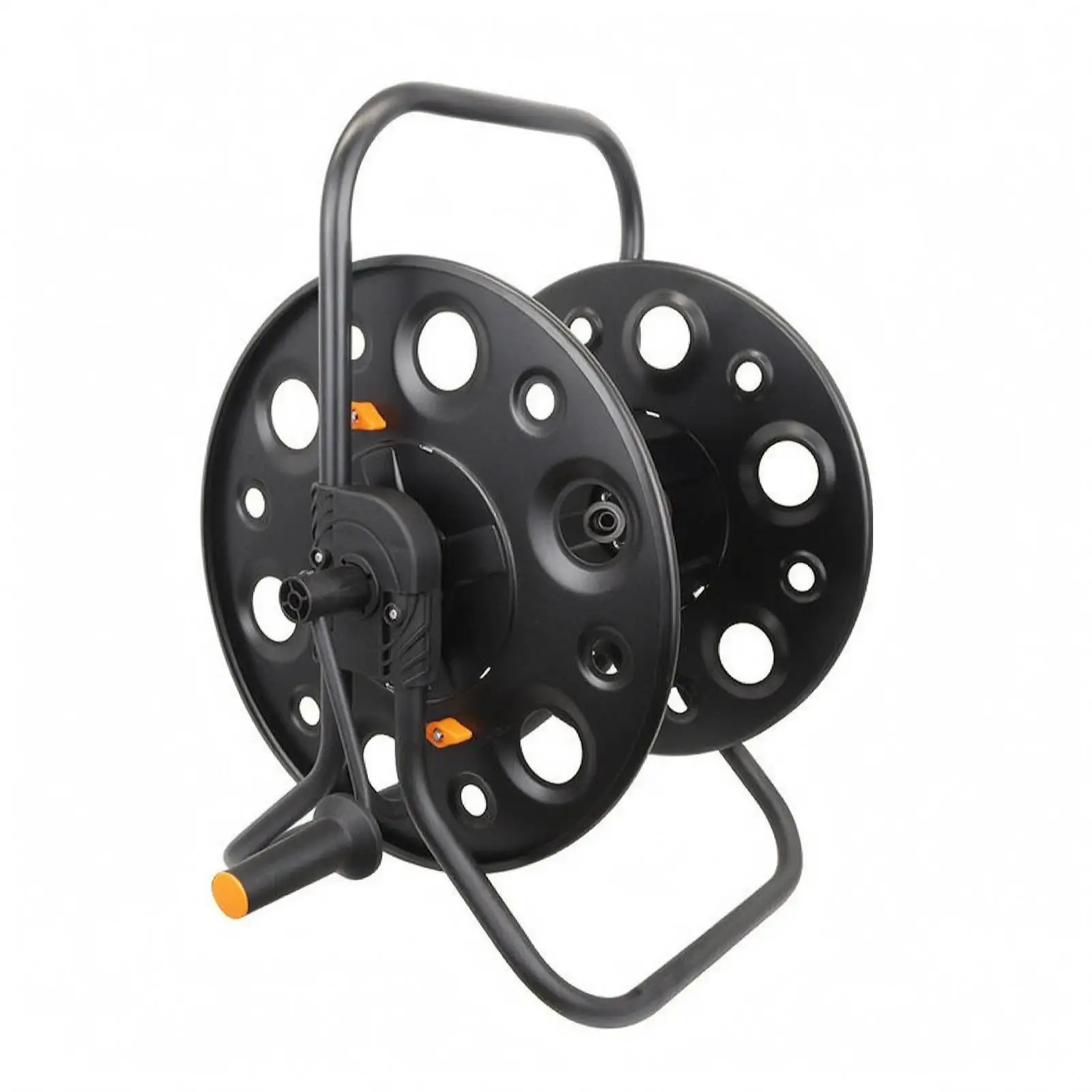 Metal Hose Reel Carrier Black Coated Manual Hose Reel Carrier Triangular Base
