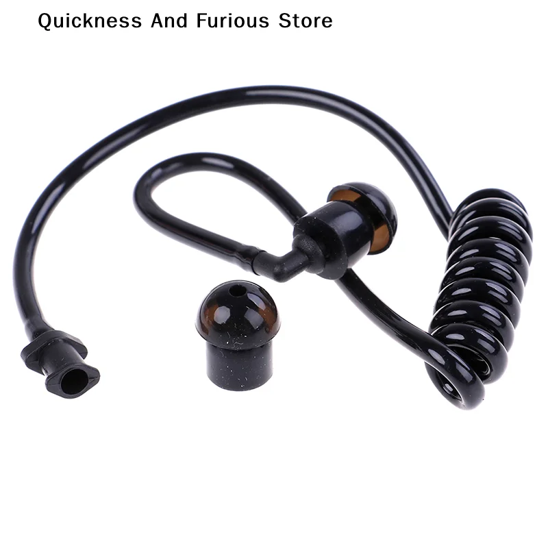 Black Replacement Spring Air Tube Acoustic Air Tube Earplug For Radio Earpiece Headset Replacement Walkie Talkie Earphone Coil