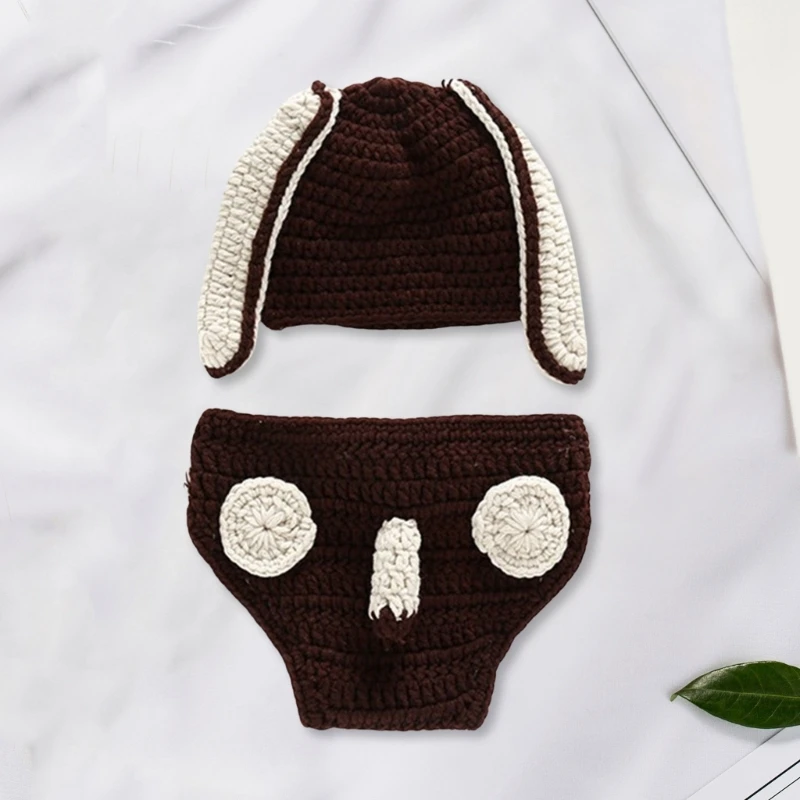 0-3 mesi vestito fotografico per bambini costume da cane cappello pantaloncini set per doccia festa servizio fotografico outfit