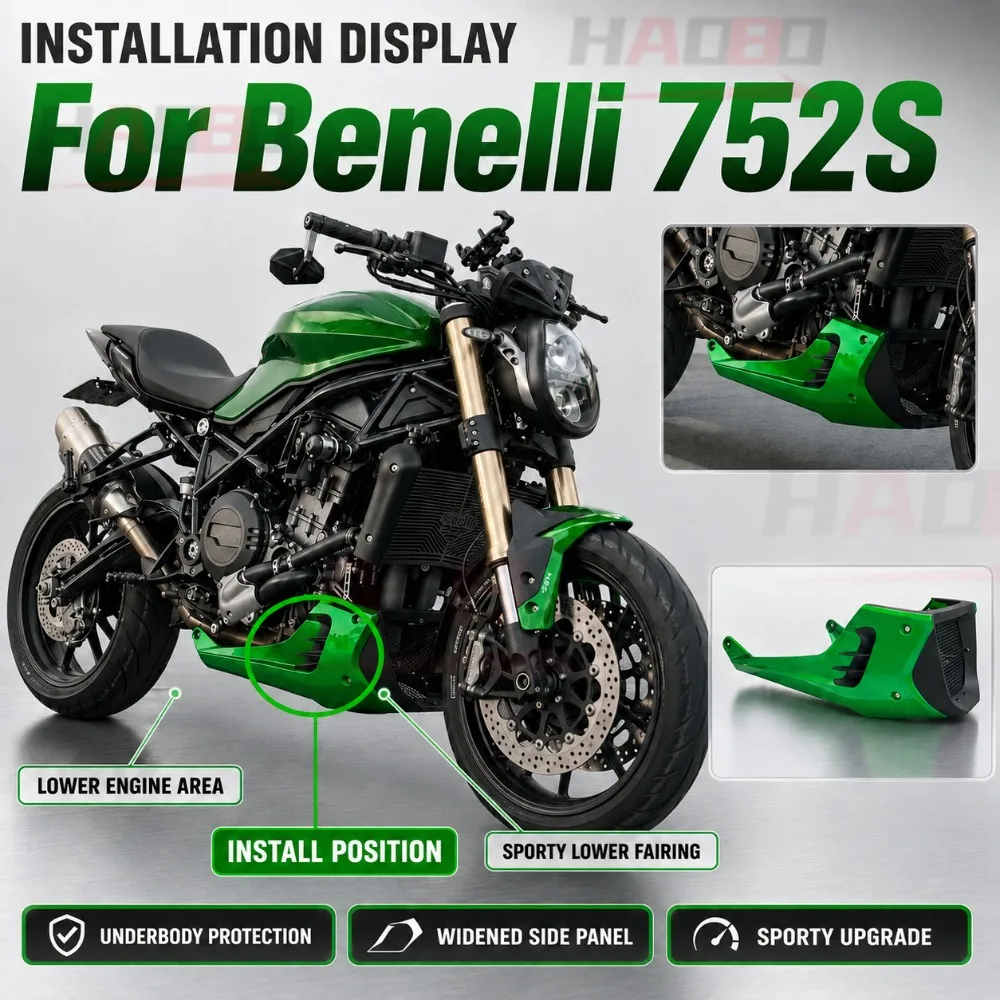 Image of 752S Motorrad Modifizierte Untere Verkleidung Motorabdeckung Unterer Schutzblech Wassertankschutzplatte Dekorative Abdeckung für Benelli 752S