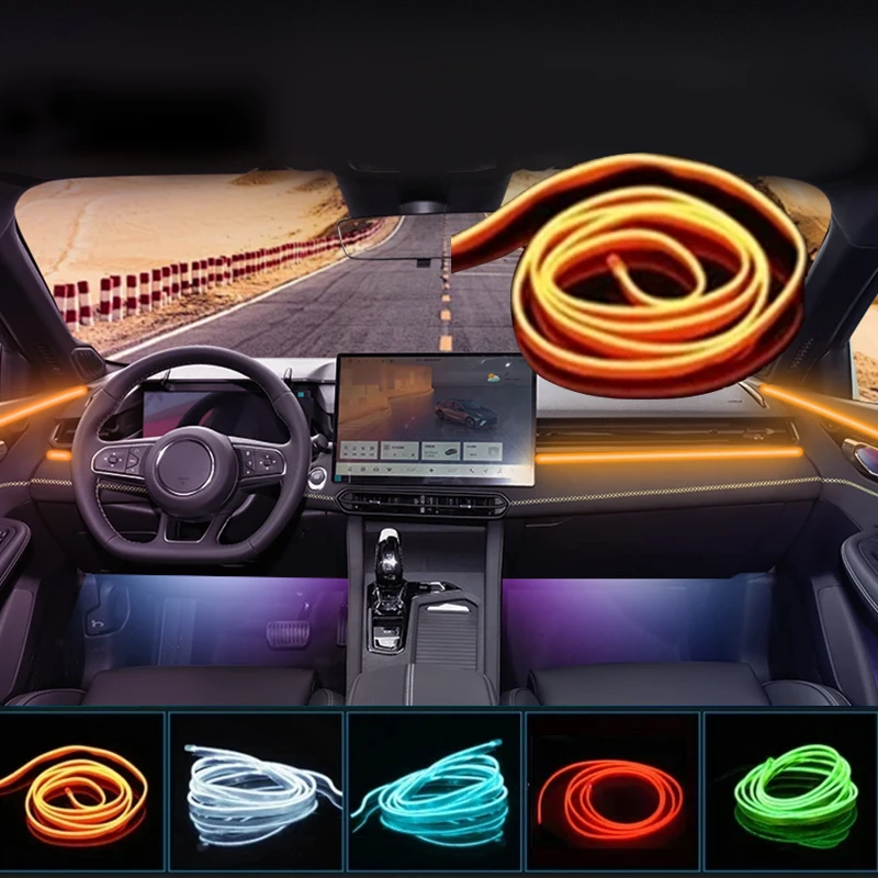 

Автоматическая светодиодная лампа накаливания, холодный свет, консоль приборной панели, декоративные световые полосы, 1-5 м