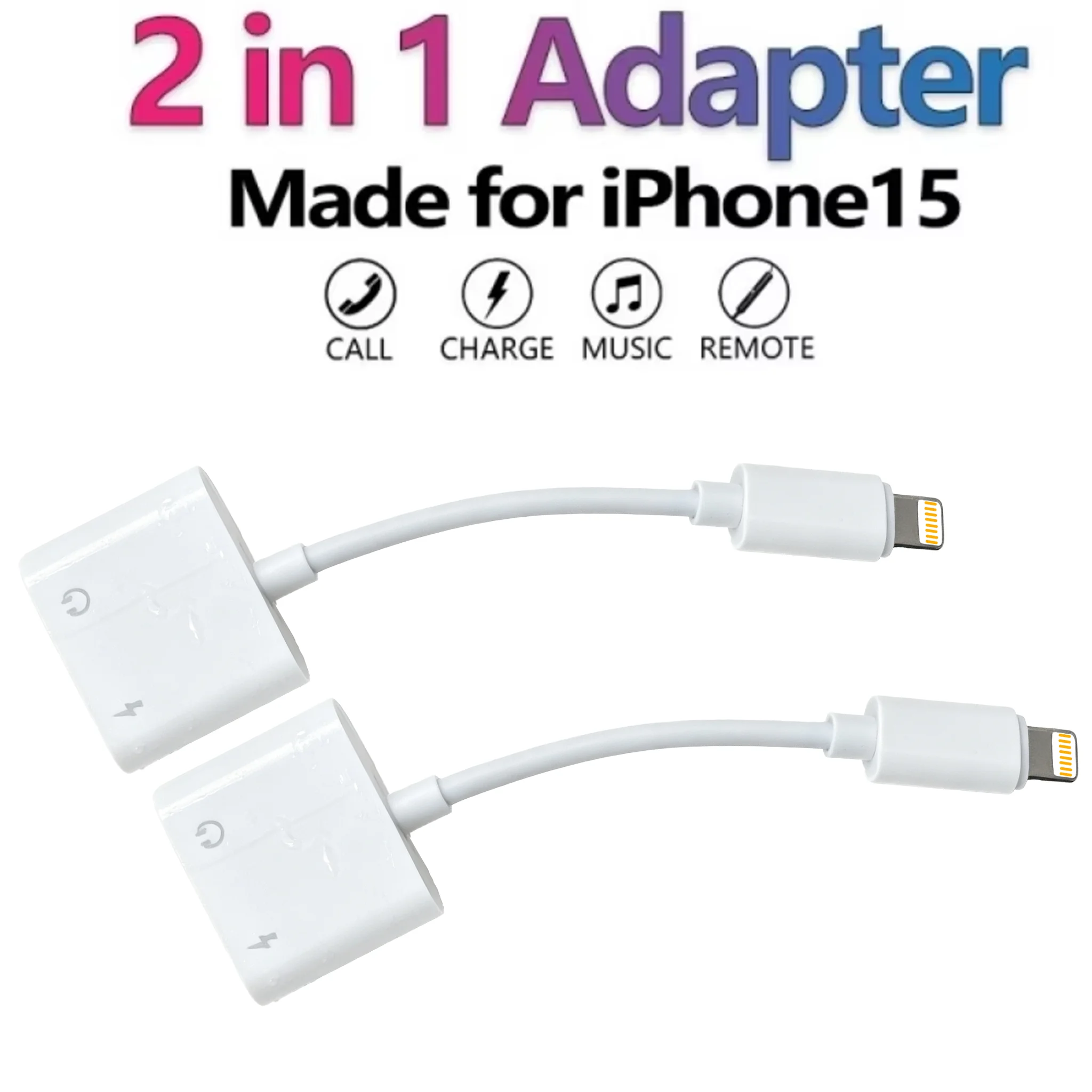 To 3.5mm Female Headphone Jack Adapter USB L to Aux Audio Cable Cord For iPhone 15 Plus15 Pro Max For iPad Pro For MacBook