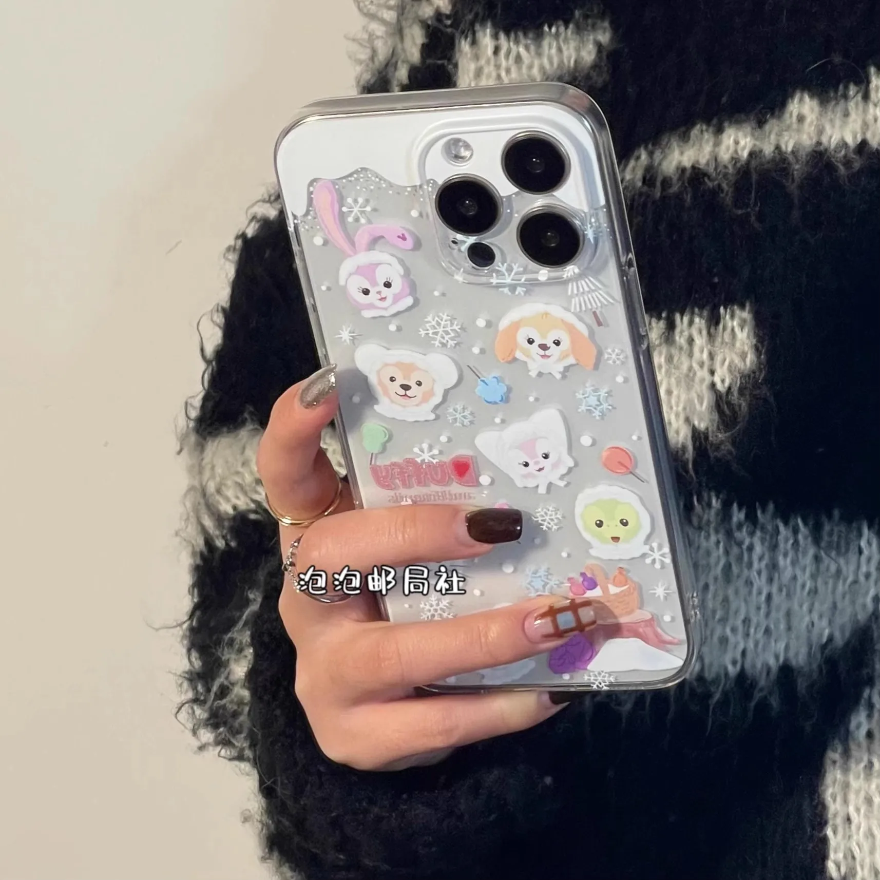 Disney Ins winter cartoon LinaBell StellalouStella Phone Case For iPhone 15 14 13 12 11 Pro Max XR XS Max 7 8 Plus MINI Y2K Case