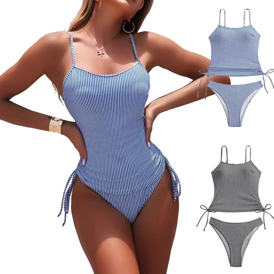 Women High Waisted Bikini Sexy Push Up Two Piece Swimsuits Vintage Swimsuit Two Piece Retro Ruched High Cut Out Sexy Swimsuit