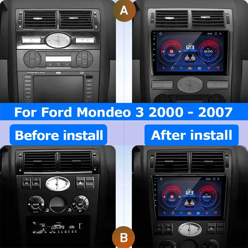 Car Android 13  For Ford Mondeo 3 2000-2007 Car Radio Multimedia Video Player Navigation GPS No 2 din Dvd 4G WIFI Carplay Stereo