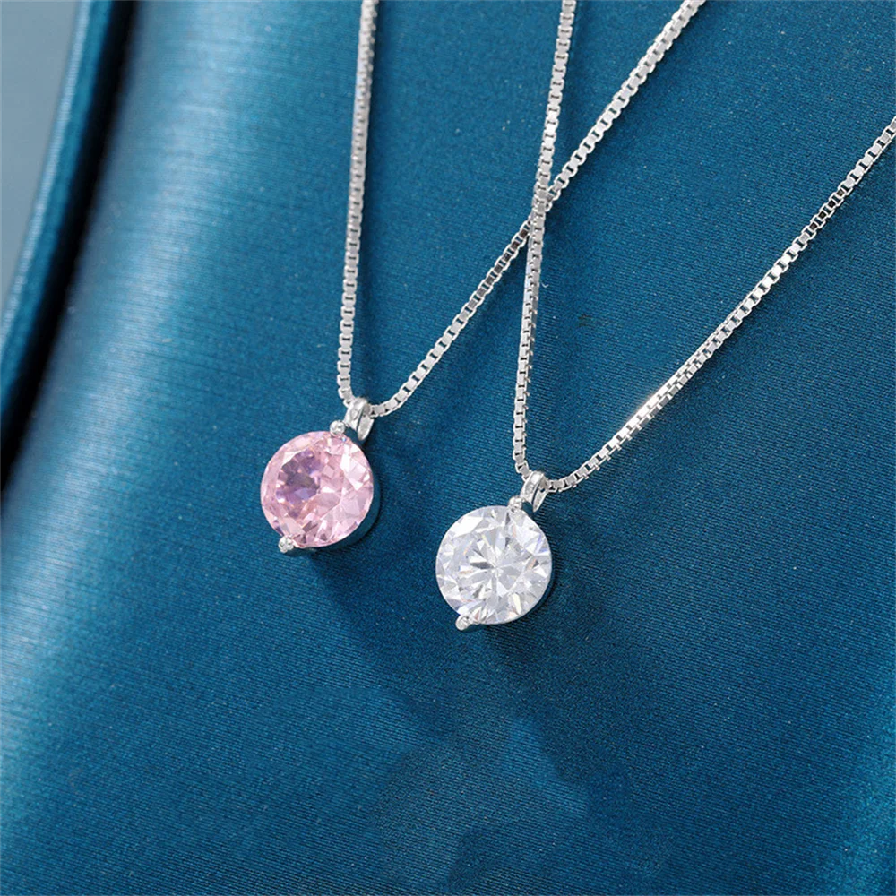 

Korean 925 Silver Single Zircon Necklace, High-End Ins Style, Ladylike Fashion, Exquisite Temperament Collar Choker