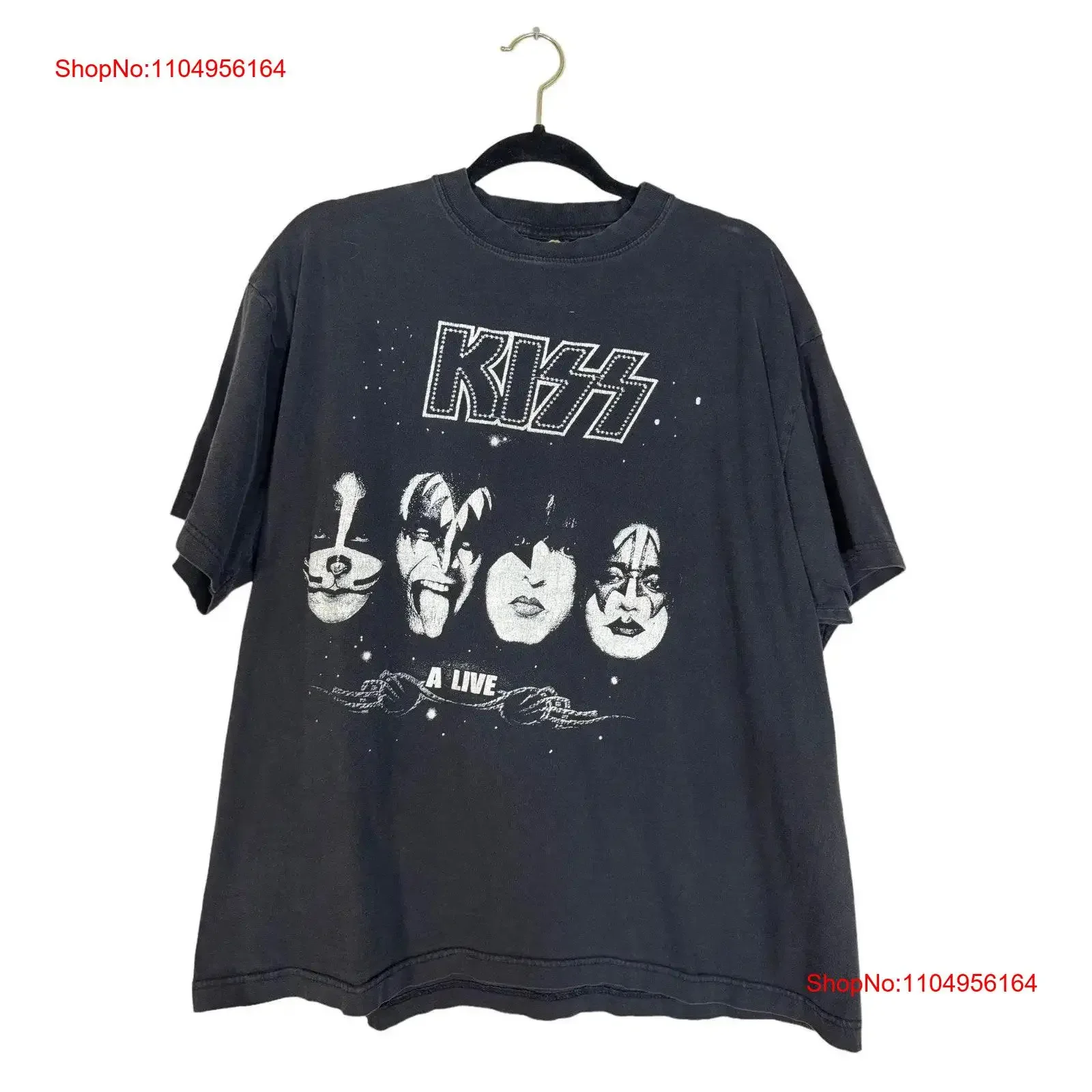 

Винтажная футболка KISS Alive Reprint Y2K 2000-х годов ConcerT, винтажный мытый унисекс, мягкий топ для повседневной носки, уличная одежда, дышащая