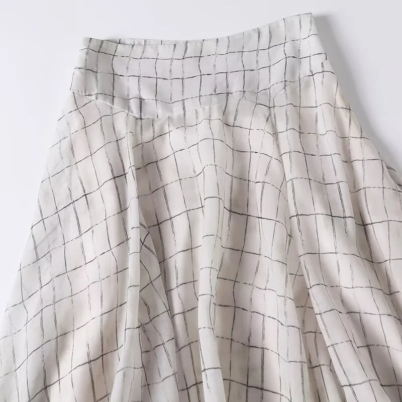 여성용 엘리 하이웨이스트 A라인 스커트, 독창적인 디자인의 타스 길이 스커트, 봄 시즌, 기타 소재