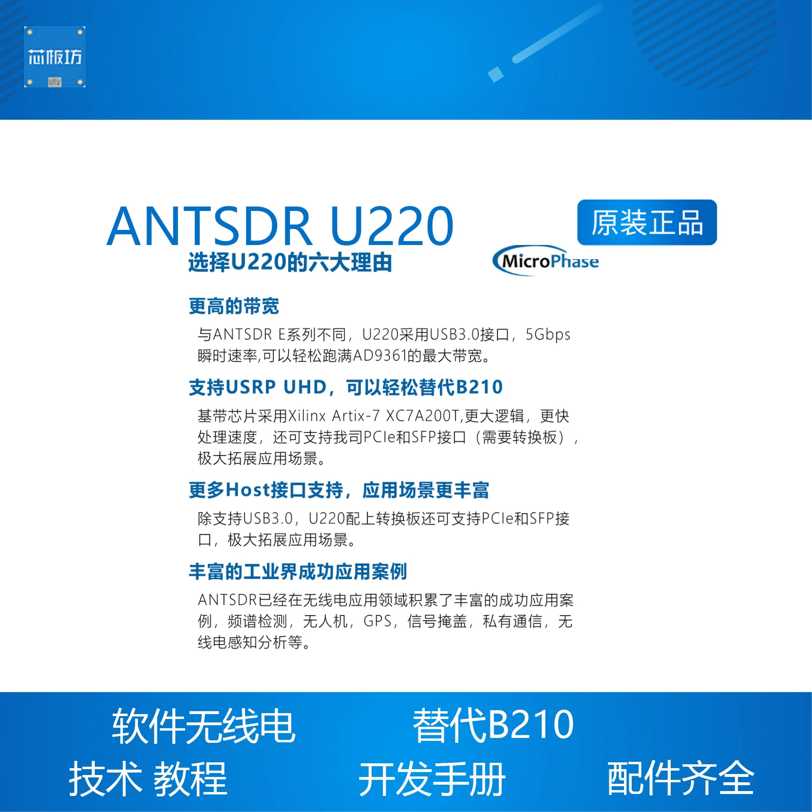 ANTSDR U220 micro phase software radio SDR AD9361 9363 replaces B210 radio spectrum