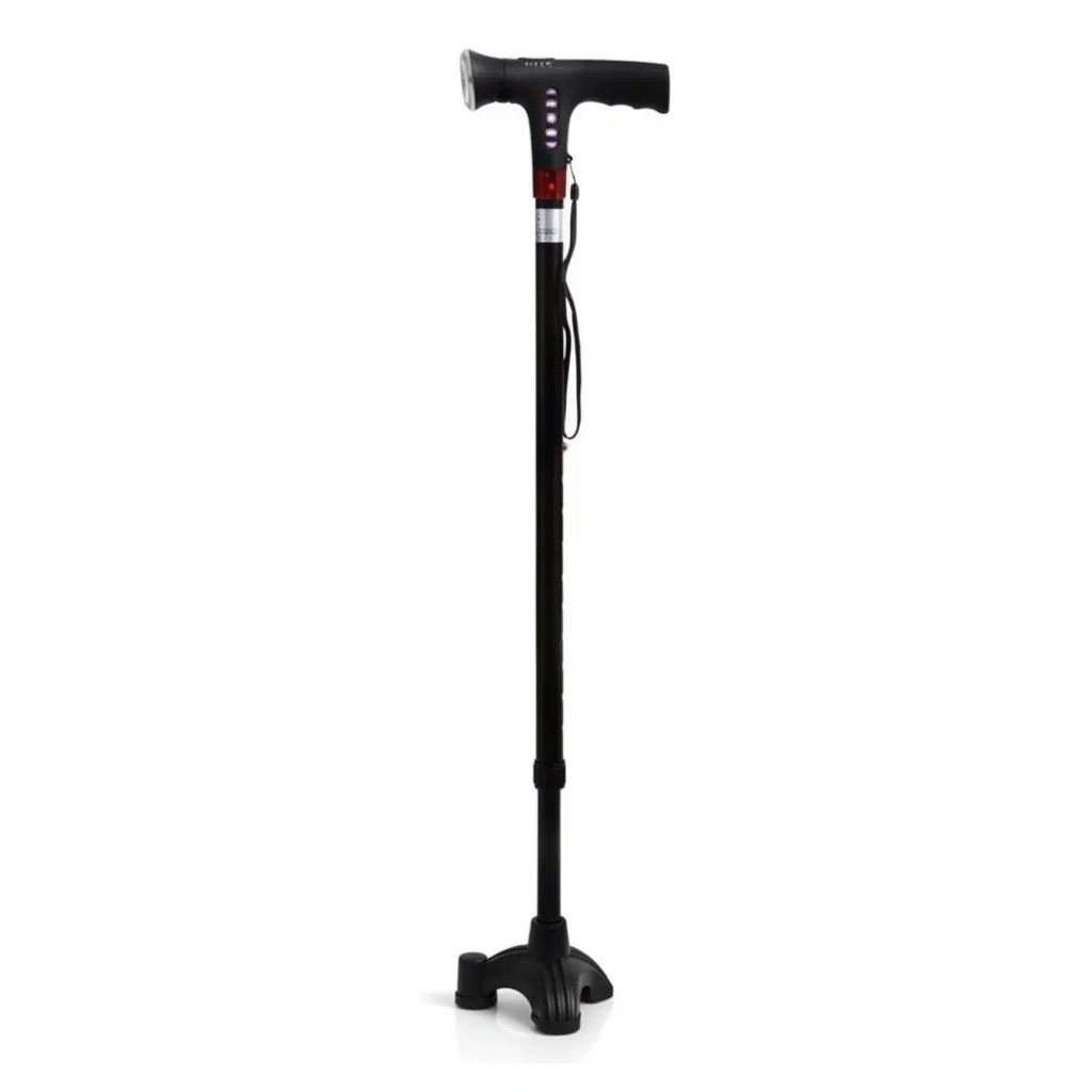 Aluminum Alloy Walking Stick, 3-Section Telescopic Trekking Pole, Folding Hiking Cane, Middle Size, Elderly Outdoor Climbing Aid