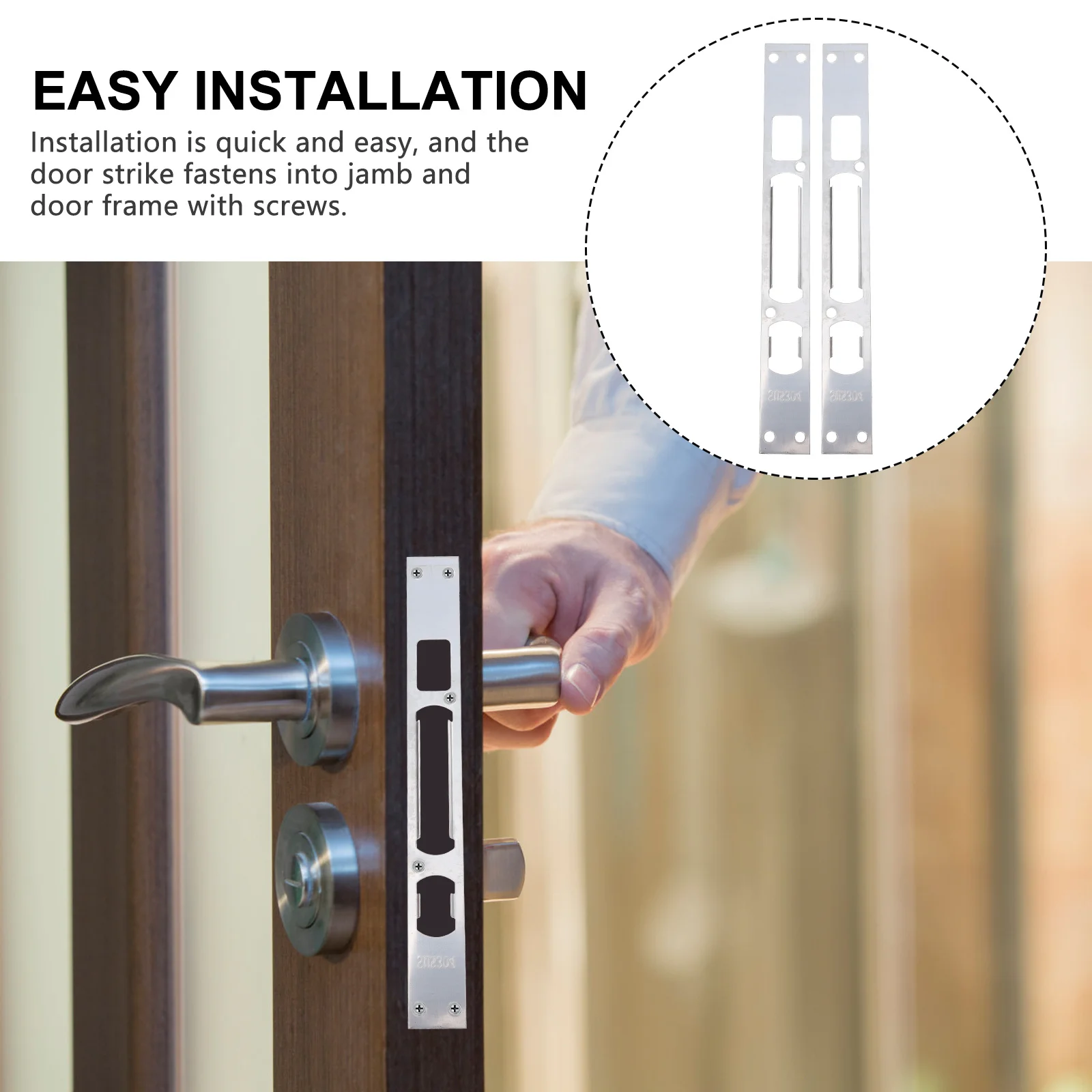 

6Pcs Iron Door Security Reinforcement Strike Plate Combo for Door Frame Latch Deadbolt Protection Reinforcement Plate