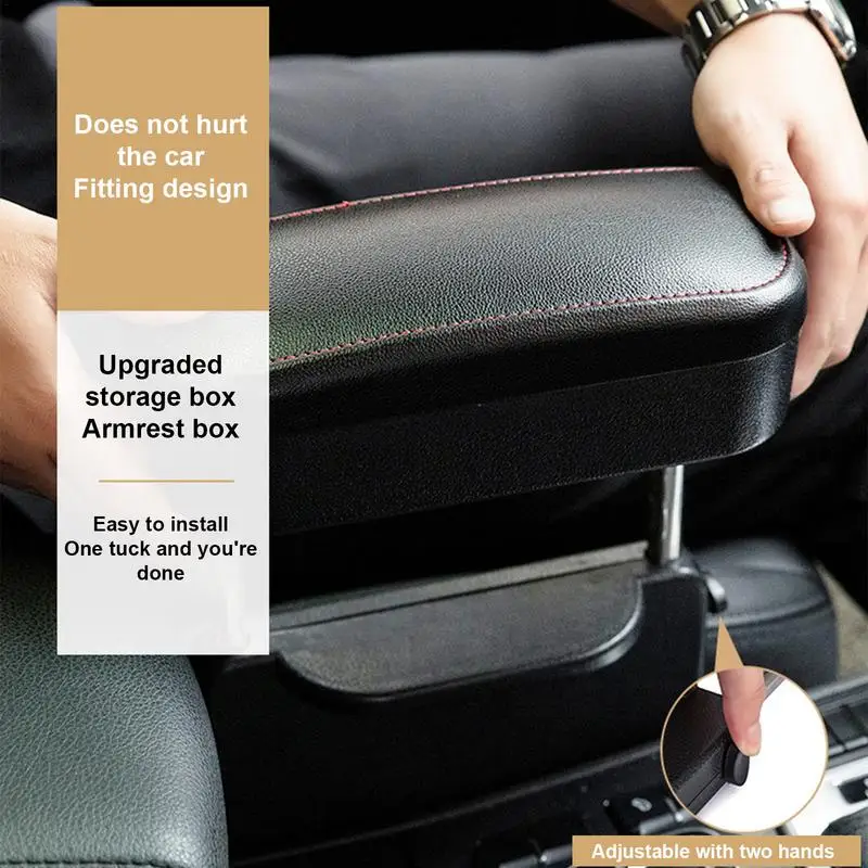 Car Armrest Elbow Support Rest with Storage Box Adjustable Height auto Seat Gap Elbow Pad Auto Console Side Elbow heighten pad