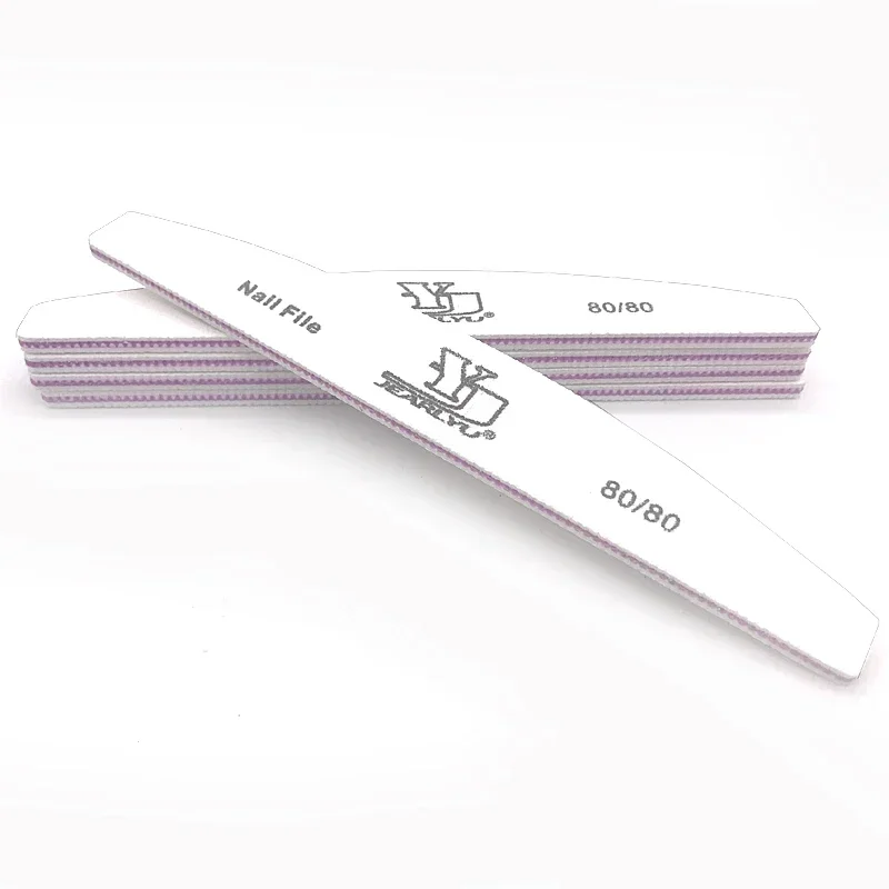 1pc Double Sided 80 100 150 180 240 Grit Nail File Moon Style Nail Polish File Set Limes Professional Nails Files Nails Tools