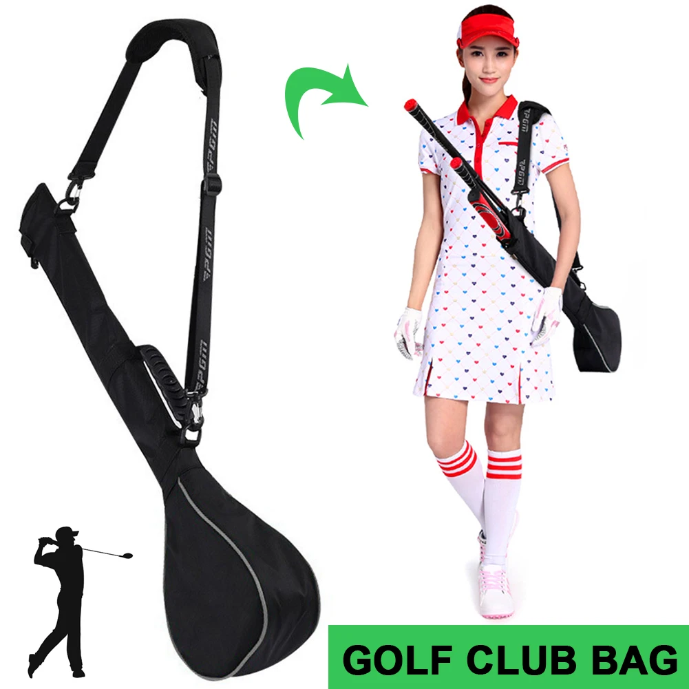 

Foldable Golf Rack Bag Soft Rubber Handle Can Hold 3 Clubs Golf Stand Carry Bag with Zipper Soft Golf Club Bag for Men and Women
