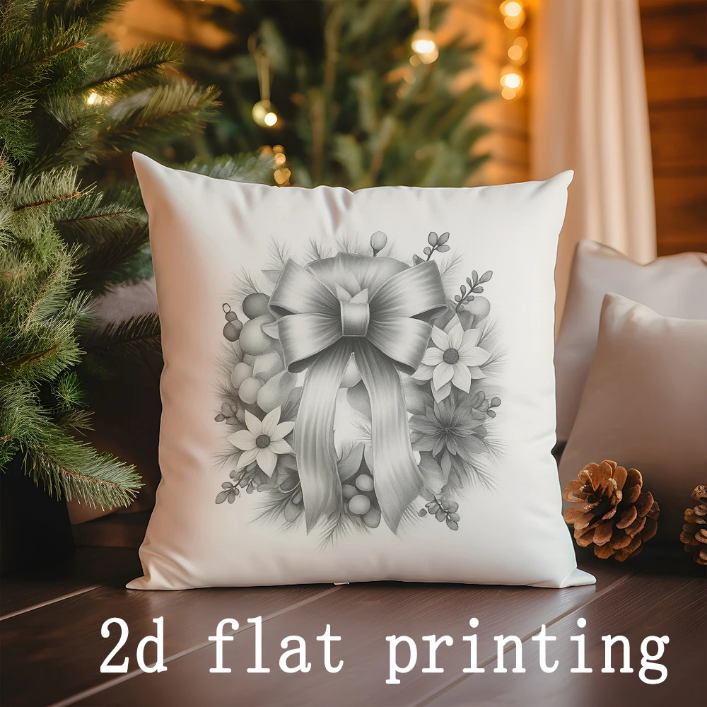 ديكور المنزل أنماط عيد الميلاد تحت عنوان وسادة تغطي نمط غطاء الوسادة مناسبة لغطاء وسادة السيارة غرفة نوم أريكة #4