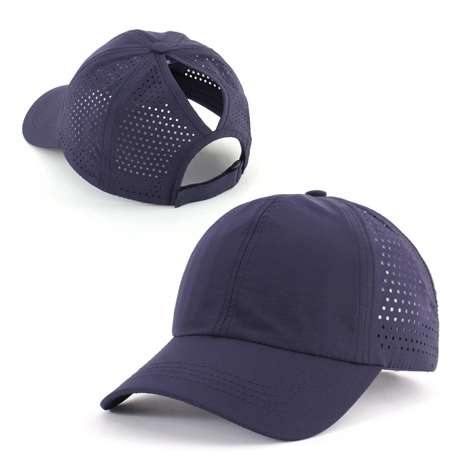 Schnell trocknender Zungenhut für Damen, atmungsaktives Mesh-Mütze für Herren, Sommer, UV-Schutz, cool bleiben, stilvoll, verstellbar, Pferdeschwanz-Mütze – Detail 11