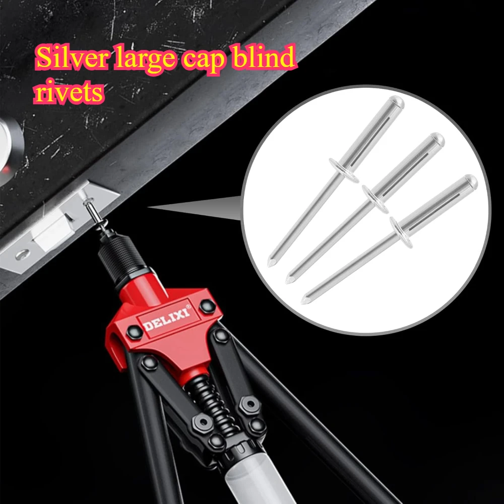 250 pz 3/16 "X 1/8" X5/32 "Argento Grande Tappo Rivetti Ciechi e Tirare Rivetti Set GB/T12618 Tipo di Apertura Rivetto Grande Tappo Tirare Rivetti