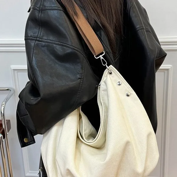 

2025 Vintage Workwear Tote Bag, Spacious Canvas Top Handle Purse, Minimalist Commuter Crossbody, Day to Night Sling Textured