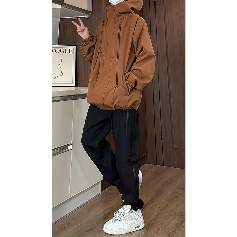 Men\'s Tracksuit Man Two Piece Set Sweatsuit Polyester Overalls Leisure Suit Hooded Jackets And Hip Hop Harlan Pants