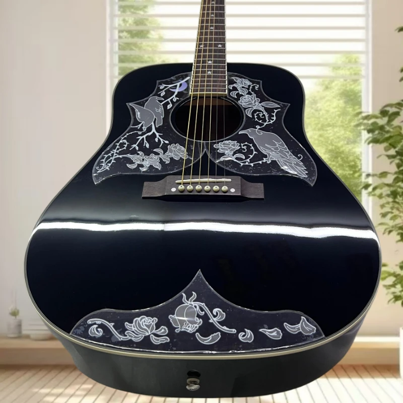 Crow Black Dreadnought All Solid Acoustic Guitar with 301 Sonicore Pickup 2024 Vintage Reissue Collectible Guitar Free Shipping