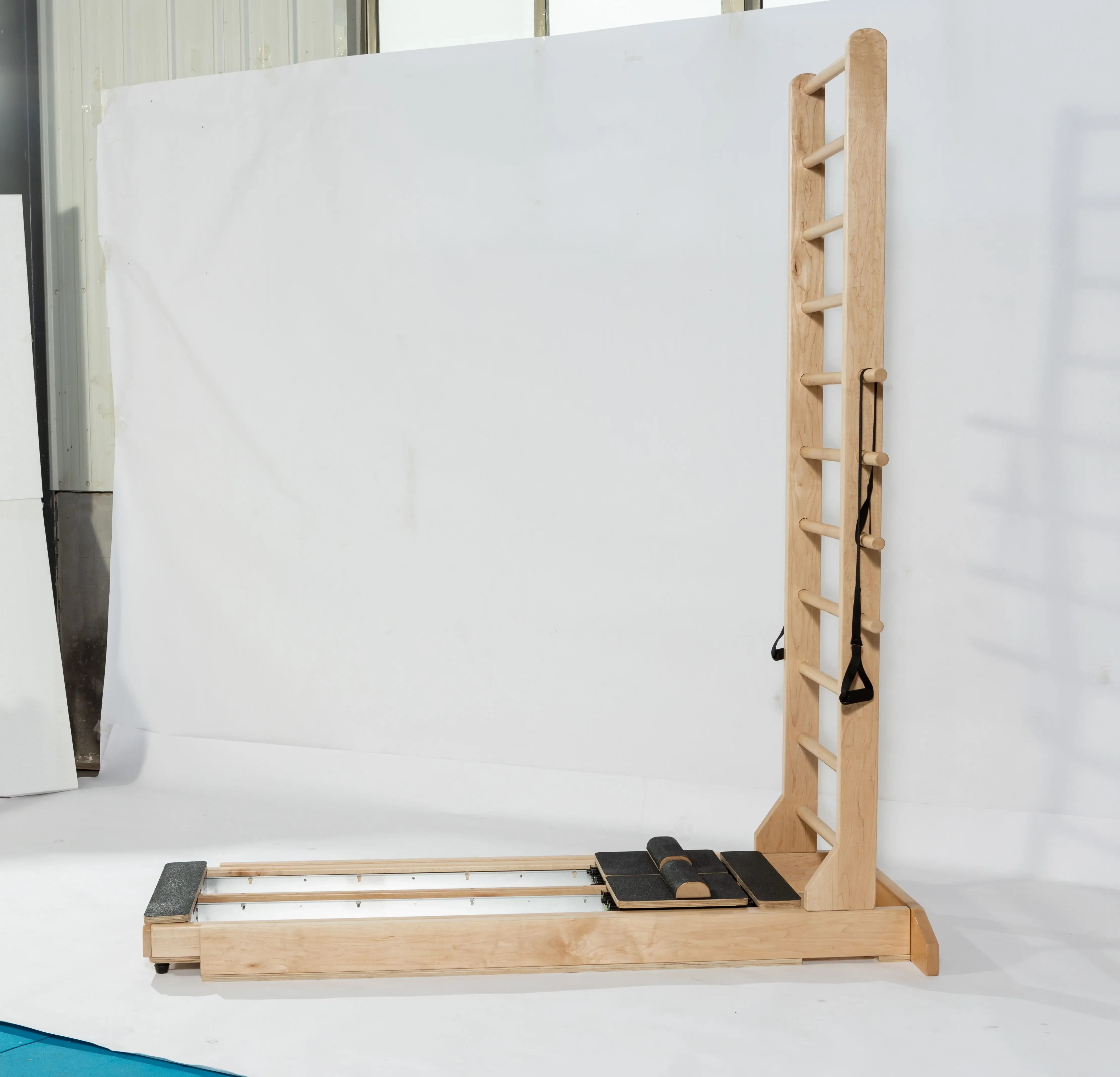 Professional Training Pilates Equipment Reformer Double Track Wood Two Way Sliding Ladder Bed