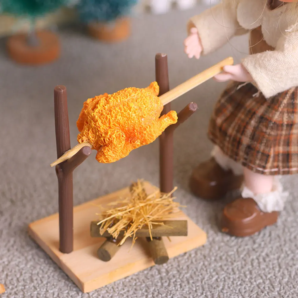 

1pcs Miniature Bbq Grill Set Outdoor Decor Accessories For Dollhouse Garden Realistic Play Food Fake Food Pretend Kitchen Mini