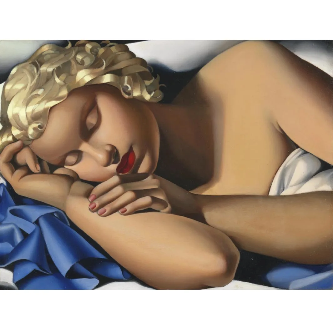 

Tamara De Lempicka Artworks Sleeping Woman (Kizette) Canvas Paintings hand painted Wall Art Pictures for bedroom Home Deco art