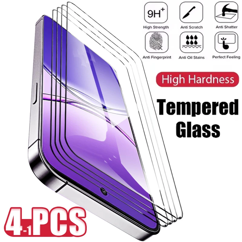 

1-4PCS Tempered Glass For Oppo F29 F27 F23 F21 Pro F19 Pro+ + Plus F19s F17 Reno12 Reno8 4G Z T Lite Reno7 SE Screen Protector