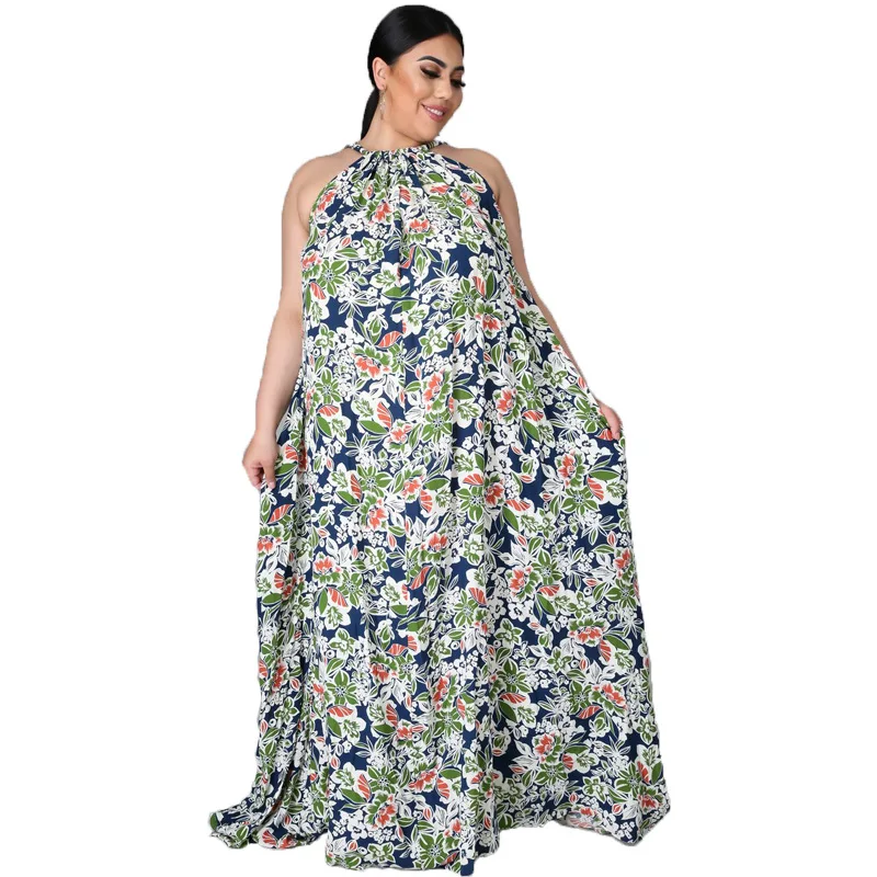 Plus Size 3XL 4XL 6XL Pleated Lace Party Dress for Women Elegant Print Clothing Straight Fit Loose Long Plus Size Dress