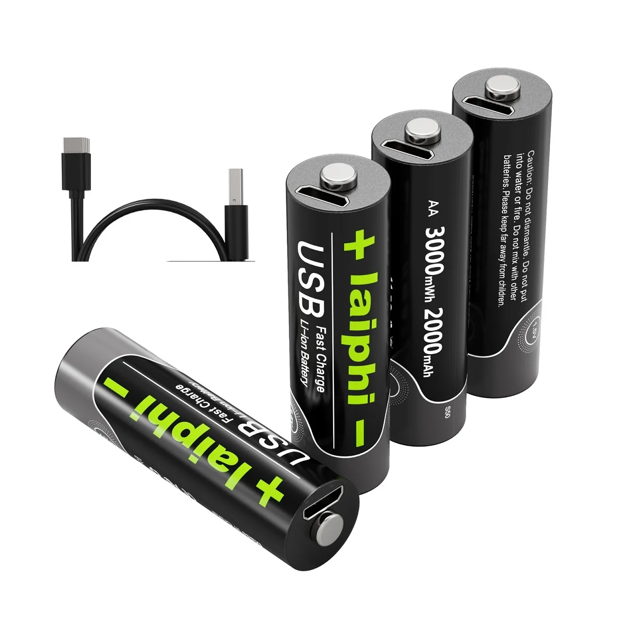 1.5V aa 3000 mWh Battery  USB Quick Charging Rechargeable Lithium Polymer Battery Charged AA Battery