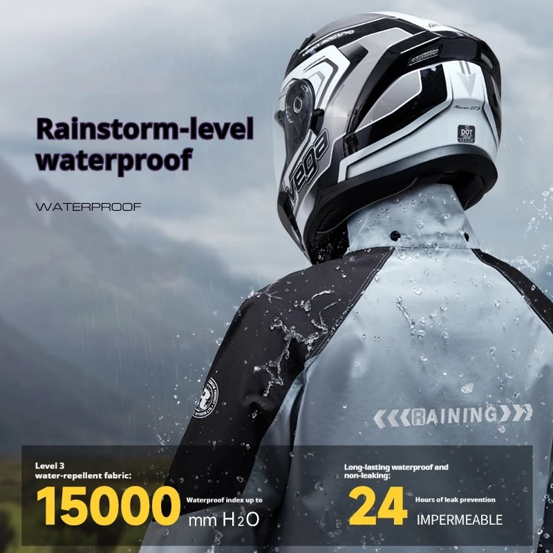 Men's Waterproof Thick Split Motorcycle Raincoat And Pants Set for Delivery Rider Special Riding Raincoat