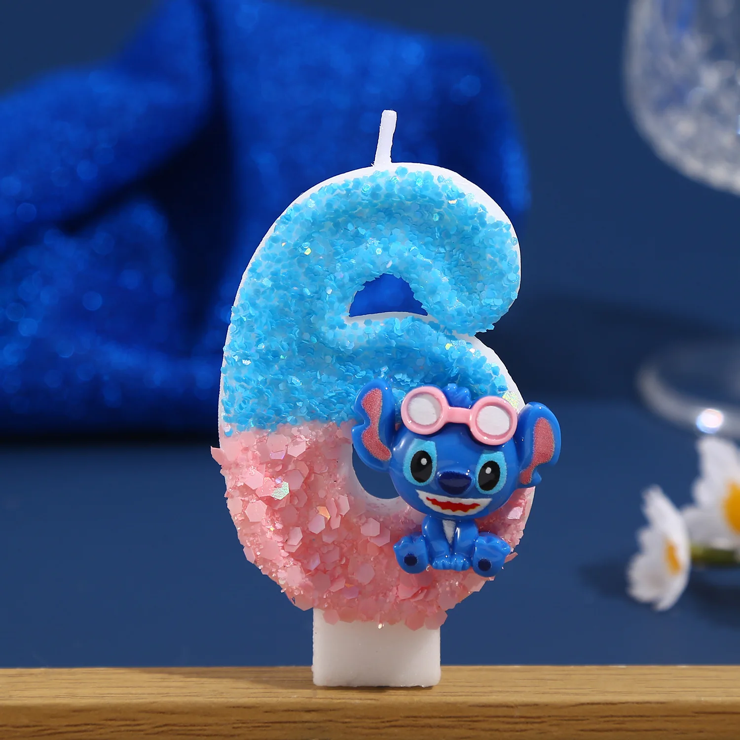 

3D Stitch Anime 0-9 Number Candle DIY Page Cartoon Character Children Party Cake Plug-in Birthday Cake Decoration Kids Gift