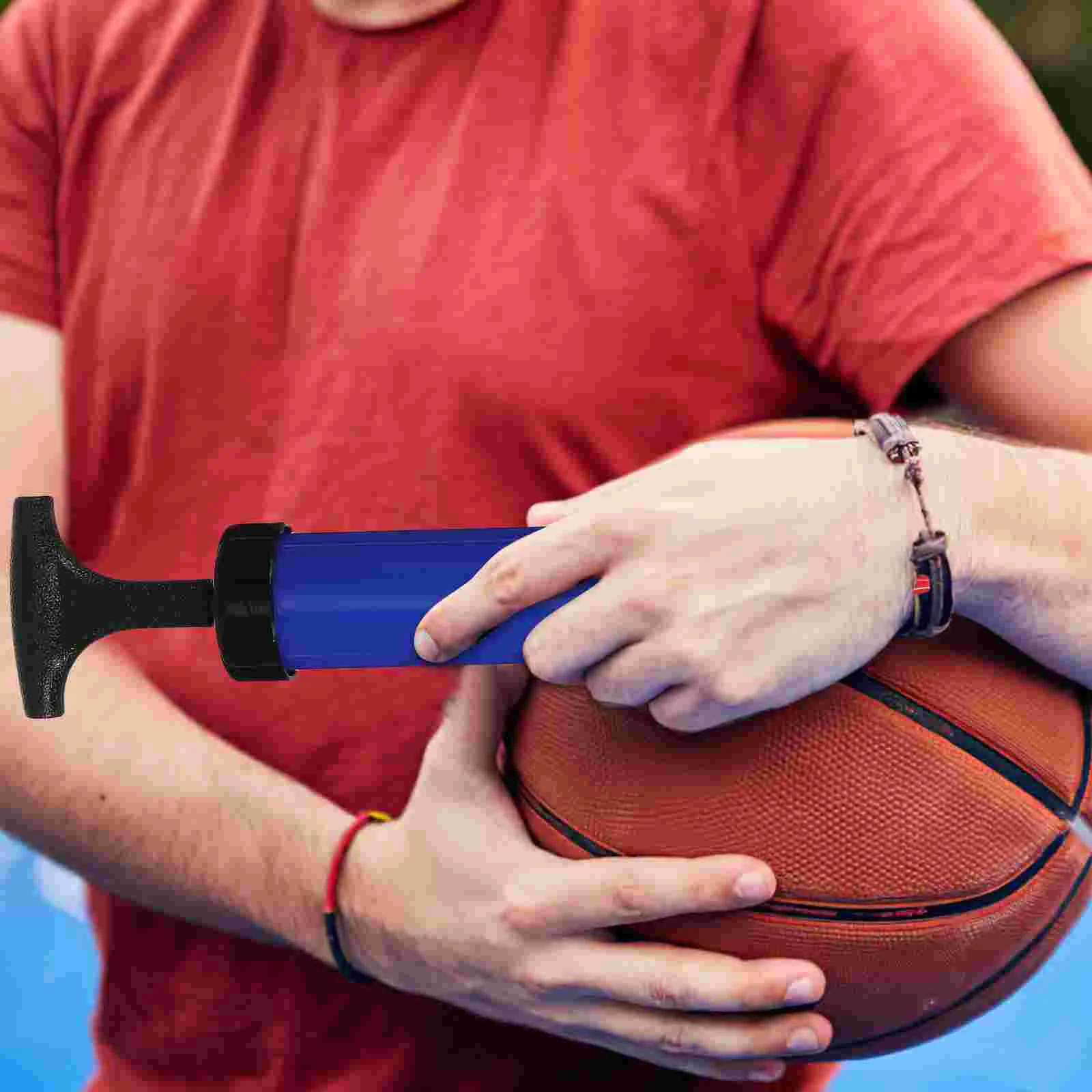 9 Stück 8-Zoll-Sportballpumpe mit Stiftnadel-Inflator für Basketball, Fußball – 7 Gasnadeln, 1 Luftschlauch und 1 Spitze (blau)