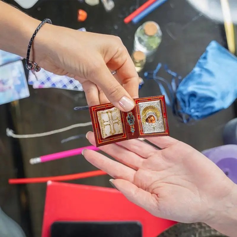 Gospel Amulet Decor Christian Prayer Amulets Small Gospel With The Jesus Christ Contains An Amulet Within The Gospel On The